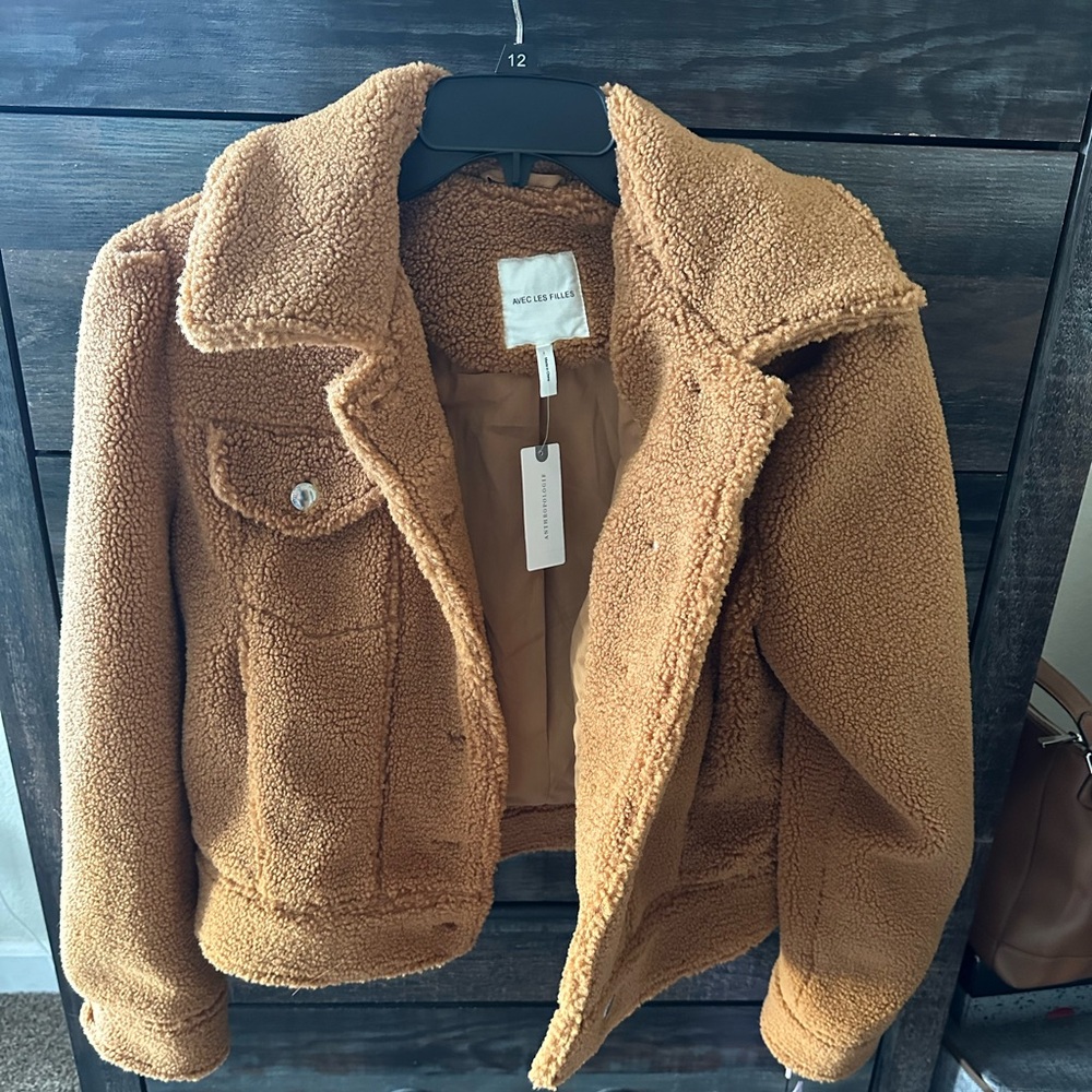 Anthropologie Camel Sherpa Coat